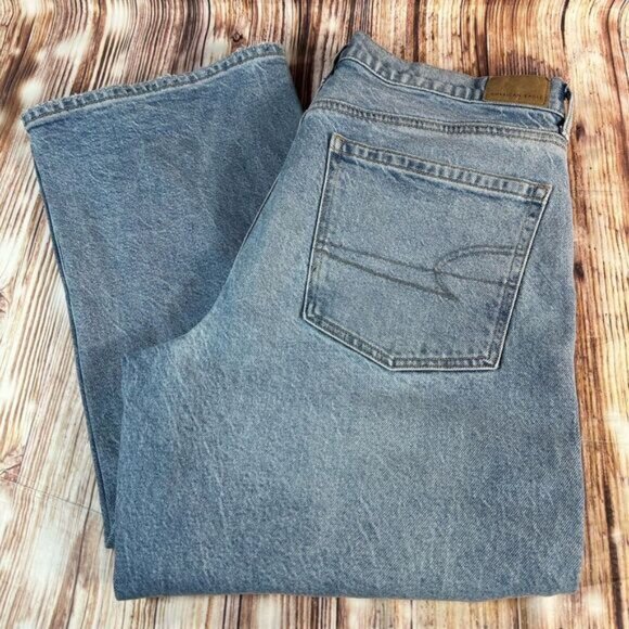 American Eagle ‘90s BOOT CUT Size 12 Blue High Rise Jeans Denim Pants 33x30.5 - Picture 13 of 13